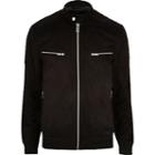 River Island Mens Big And Tall Faux Suede Racer Jacket