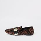 River Island Womens Tiger Print Wide Fit Tape Loafers