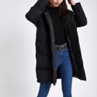 River Island Womens Asymmetric Zip Longline Puffer Jacket