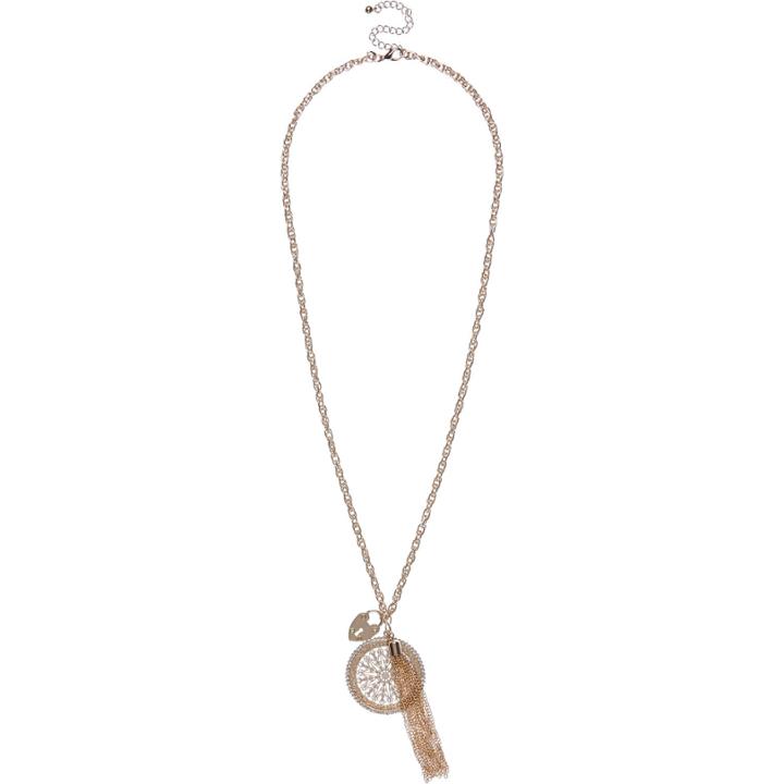 River Island Womens Gold Tone Charm Pendant Necklace