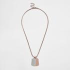 River Island Mens Rose Gold Tone Dog Tag Necklace