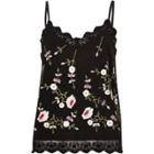 River Island Womens Floral Embroidered Mesh Hem Cami Top
