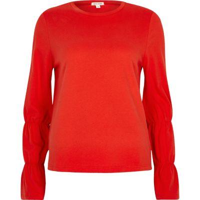 River Island Womens Long Elasticated Sleeve T-shirt