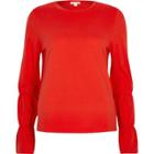 River Island Womens Long Elasticated Sleeve T-shirt