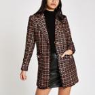 River Island Womens Check Boucle Double Breast Jacket