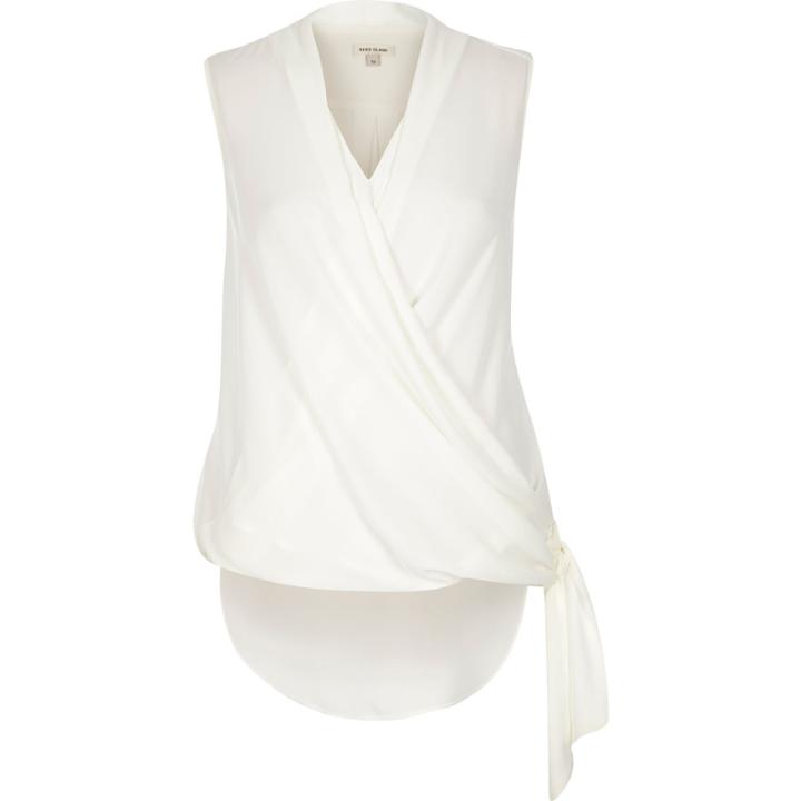 River Island Womens Wrap Front Tie Side Blouse