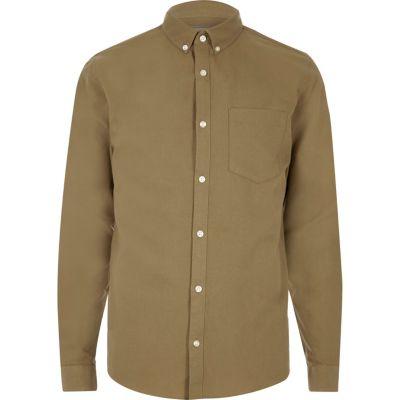 River Island Menscamel Casual Oxford Shirt