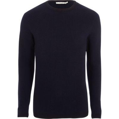 River Island Mens Jack And Jones Premium Waffle Knit Jumper