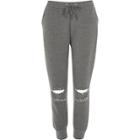 River Island Womens Faux Pearl Ripped Knee Joggers