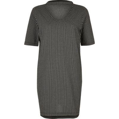 River Island Womens Gingham Longline Choker T-shirt