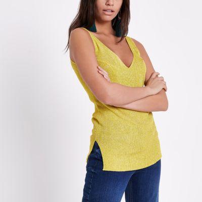 River Island Womens Metallic Stitch Knit Vest