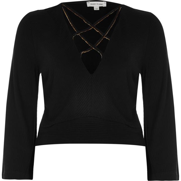 River Island Womens Lattice Strap Fitted Top