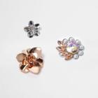 River Island Womens Rose Gold And Silver Tone Flower Badges