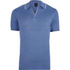 River Island Mens Tipped Notch V Neck Polo Shirt