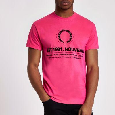 River Island Mens 'nouveau' Crest Crew Neck T-shirt
