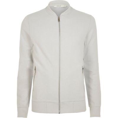Mens White Jack & Jones Premium Bomber Jacket
