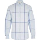 River Island Mens Oversized Grid Check Shirt