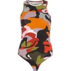 River Island Womens And Orange Camo Sleeveless Bodysuit