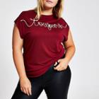 River Island Womens Plus 'toujour' Embroidered T-shirt