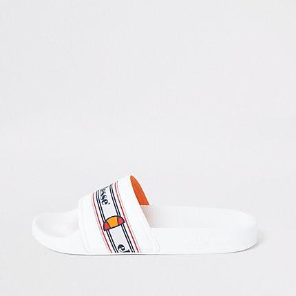 River Island Womens Ellesse White Sliders