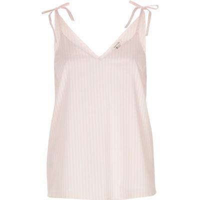River Island Womens Stripe Print Bow Shoulder Cami Top