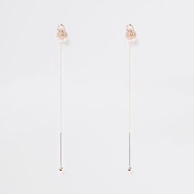 River Island Womens Rose Gold Tone Stud Drop Earrings