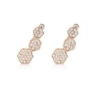 River Island Womens Gold Tone Hexagonal Diamante Stud Earrings