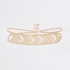 River Island Womens Gold Tone Chevron Diamante Pave Choker