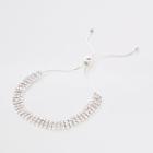 River Island Womens Silver Rhinestone Encrusted Lariat Bracelet