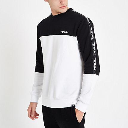 River Island Mens Gola White Colour Block Sweatshirt