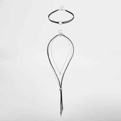 River Island Womens Tied Arrow Choker Bolo Necklace Set
