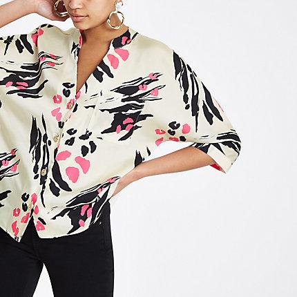 River Island Womens Scarf Print Satin Shirt