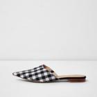 River Island Womens Gingham Print Pointed Mules