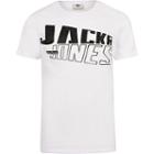 Mens Jack And Jones White Logo Print T-shirt