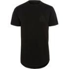 River Island Mens Side Zip Crew Neck Slim Fit T-shirt