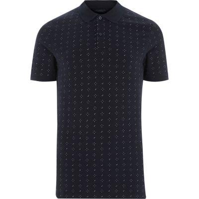 River Island Mens Jack And Jones Premium Print Polo Shirt