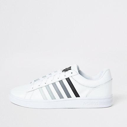 River Island Mens K-swiss White Leather Stripe Trainers