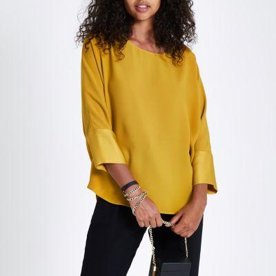 River Island Womens Yellow Bar Back Top