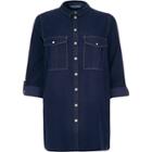 River Island Womens Dark Wash Smart Denim Shirt