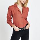 River Island Womens Button Front Long Sleeve Shirt