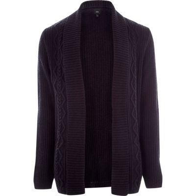 River Island Mens Cable Knit Regular Fit Cardigan