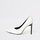 River Island Womens White Pointed Toe Skinny Heel Court Shoes
