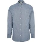 River Island Mens Wasp Embroidered Slim Fit Oxford Shirt