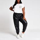 River Island Womens Plus Faux Leather Joggers