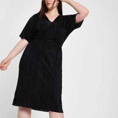 River Island Womens Plus Plisse Kimono Sleeve Dress
