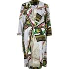 River Island Womens Scarf Print D Ring Duster Jacket