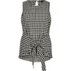 River Island Womens Gingham Print Tie Knot Tank Top