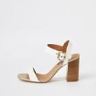 River Island Womens White Two Part Block Heel Sandals
