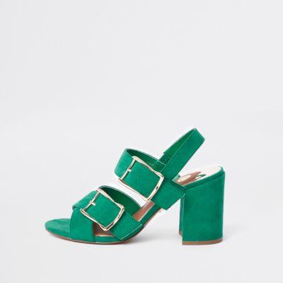River Island Womens Double Buckle Heel Sandals