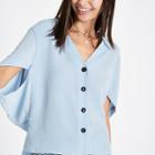 River Island Womens Button Front Short Sleeve Loose Top